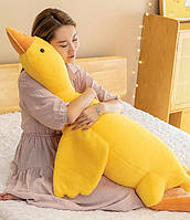 Антиаллергенная мягкая игрушка-обнимашка из холлофайбера Гусь 170 см Желтый
