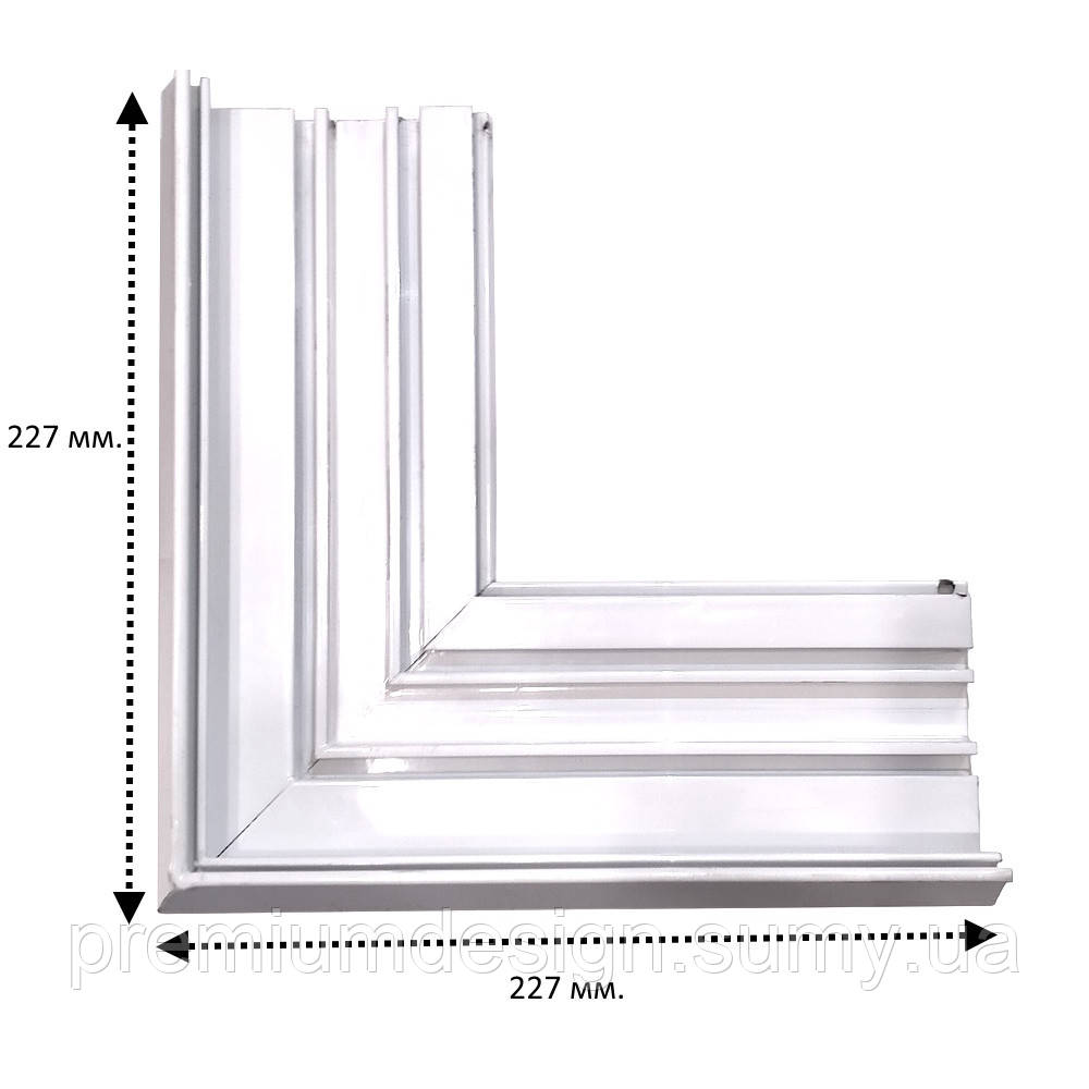 Угол 90° для профилю "Гардина" 2-х полосная белая ПК-5 - фото 1 - id-p2025310551