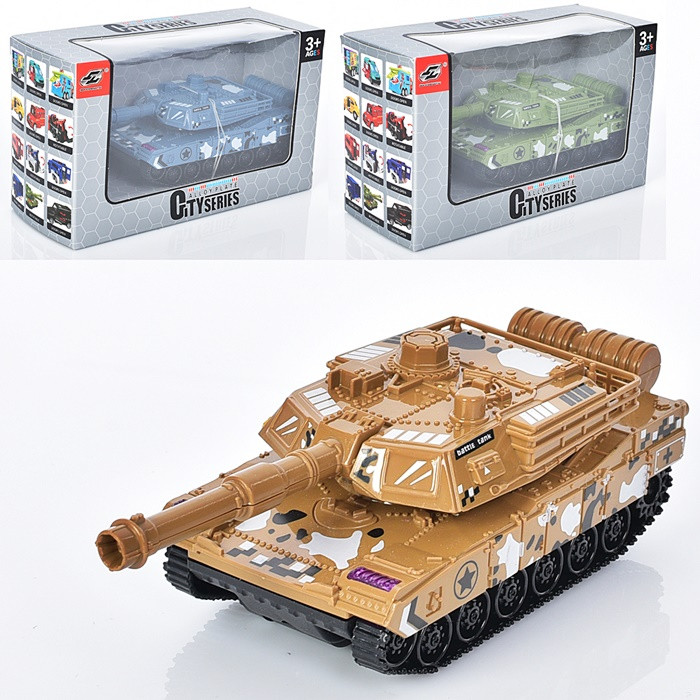 Модель танк пласмасовий коричневий в коробці, фото 1