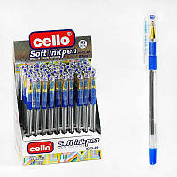 Ручка D 35256 (48/2) ЦІНА ЗА 50 ШТУК В БЛОЦІ, кулькова, синя паста, товщина лінії 0.7 мм