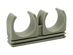 Кліпса подвійна Ø.25 сірий колір (40/400шт) ASCO®