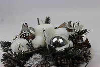 Різдвяні свічники на стіл. Новорічні свічники з шишок декор на Різдво ручної роботи., фото 4