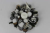 Різдвяні свічники на стіл. Новорічні свічники з шишок декор на Різдво ручної роботи., фото 5