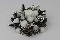 Різдвяні свічники на стіл. Новорічні свічники з шишок декор на Різдво ручної роботи., фото 3