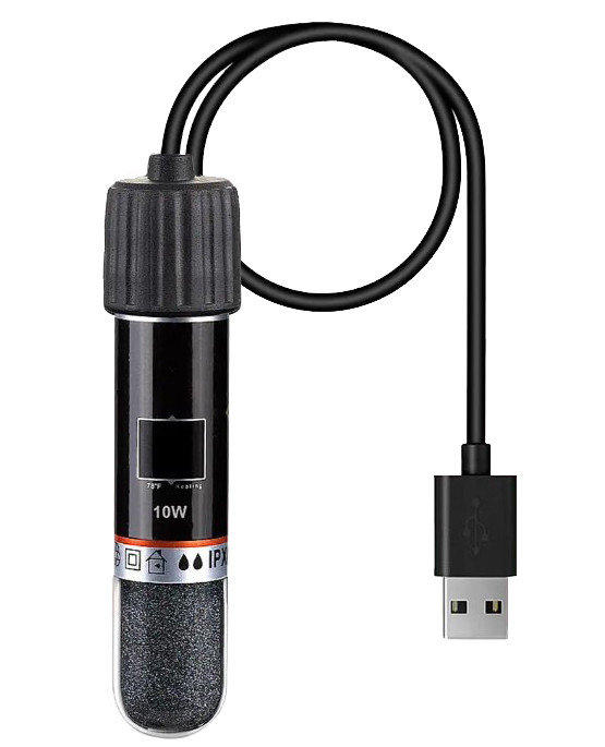 Нагрівач QUANLONG QL-222, USB, 10 Вт. Міні нагрівач для морських і прісноводних акваріумів об'ємом до 10 л