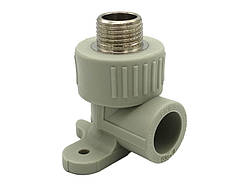 Кутник комбінований з кріпленням зовн.різьба Ø.20x1/2" сірий колір (20/80шт) ASCO®