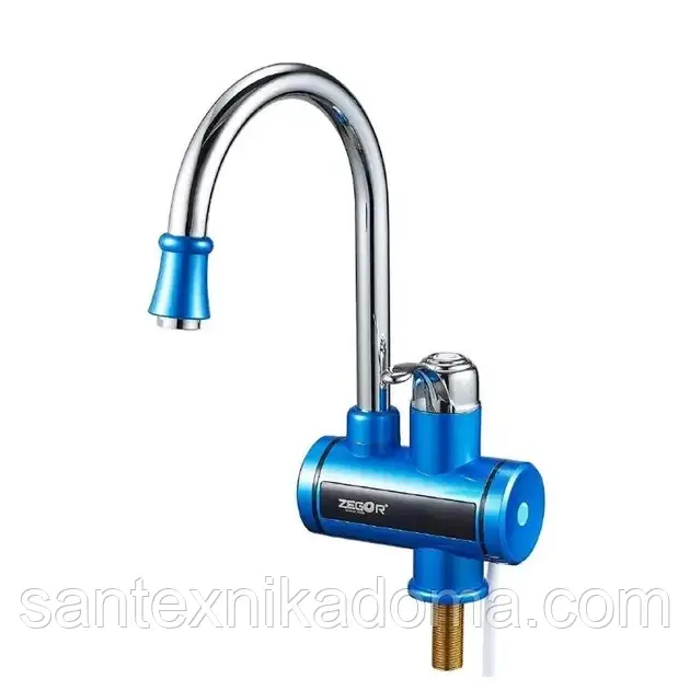 Змішувач для миттєвого підігріву проточної води водонагрівач ZEGOR (TROYA) EC-730BU синій
