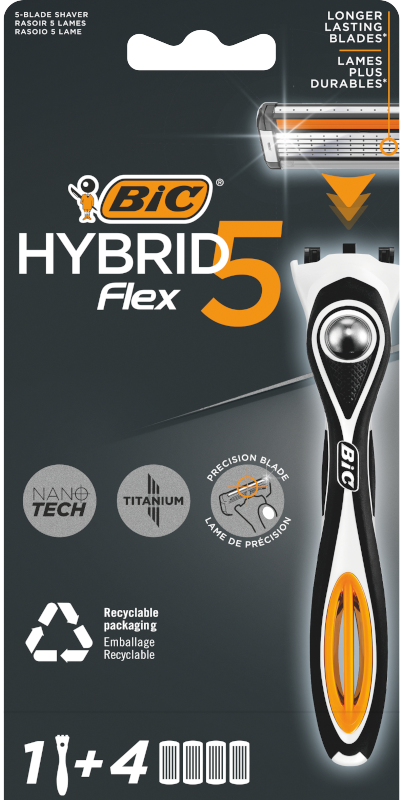 Набір бритв чоловічий BIC Flex 5 Hibrid з 4 змінними картриджами