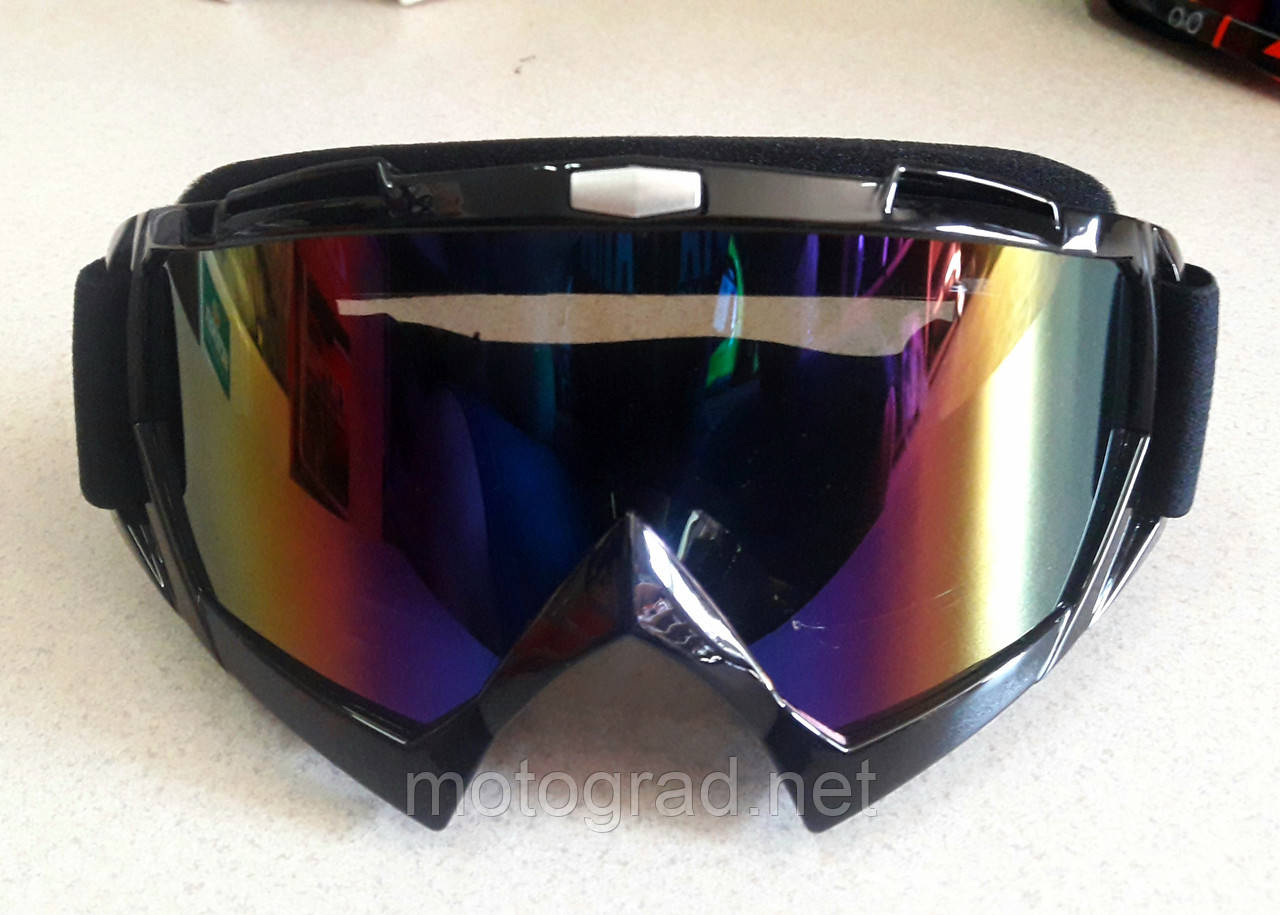 Лыжные очки маска Black gloss с затемнённой линзой - фото 1 - id-p2025332233