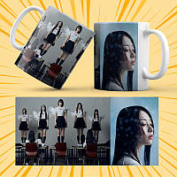 Чашка керамічна Біла K-Pop Le Sserafim 330 мл 002