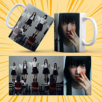 Чашка керамічна Біла K-Pop Le Sserafim 330 мл 004