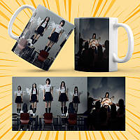 Чашка керамічна Біла K-Pop Le Sserafim 330 мл 019