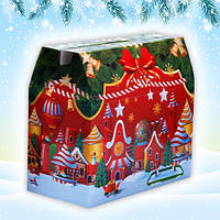 Новогодняя упаковка для конфет 2000г Cаквояж Красный / картонная упаковка для подарков