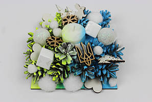 Новорічні свічники Різдвяні свічники на стіл декор з шишками кольорові ручної роботи.