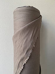 Сіро-коричнева натуральна лляна тканина, колір 821