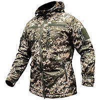 Куртка зимняя SoftShell "DIVISION" + толстовка флис (ММ14 Укрпиксель) 2 в 1. L