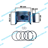 Поршень всборе на Генератор Hyundai HHY 7050FE-T