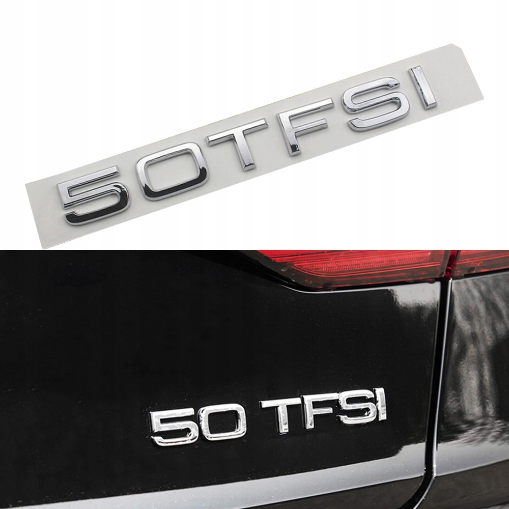 Шильдик емблема напис на багажник AUDI 50 TFSI колір хром