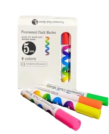 Маркери для LED дошки POPMAK 5 мм 8 кольорів (комплект 8 шт.), фото 1