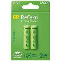 Батарейки акумулятор GP Batteries AA 1300mAh NiMh 2 шт ReCyko+ (Оригінал)