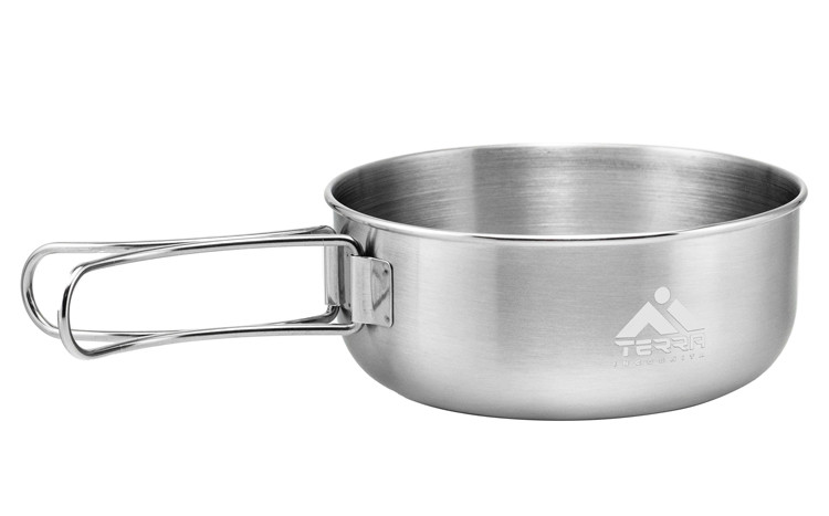 Туристична сталева миска зі складними ручками Terra Incognita Steel Bol 500, фото 1