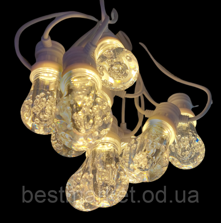 Гірлянда Вулична в Стилє Ретро 10Led Теплий Білий 5 м