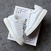 Зимові жіночі кросівки Alexander McQueen White Взуття Олександр Маквін білі з хутром шкіряні, фото 3