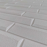 Самоклеюча декоративна 3D панель Біла кладка 770х700х5 (031), фото 2