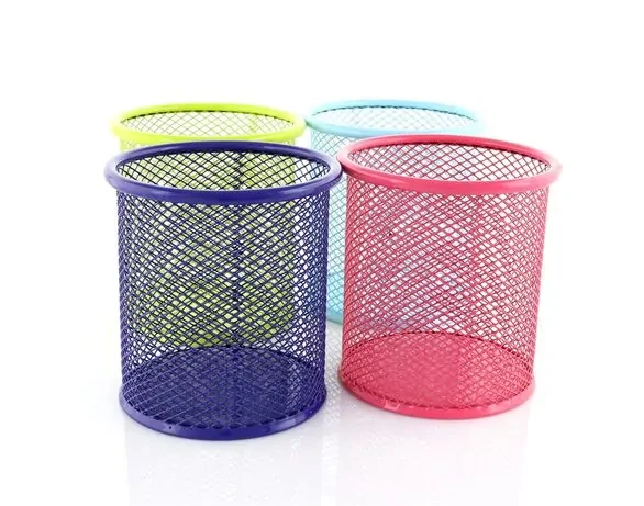 Стакан підставка металева для ручок і письмового приладдя метал, сітка кольоровий