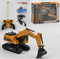 Дитячий екскаватор на радіокеруванні 35 см/689-803 на акумулятор із підсвітки, звук, колір червоний