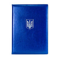 Папка адресна "Optima Nebraska" 36047-02 синя з гербом України для документів (на підпис)