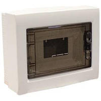 Щит навісний 8мод білий 240x193x95 прозора дверцята