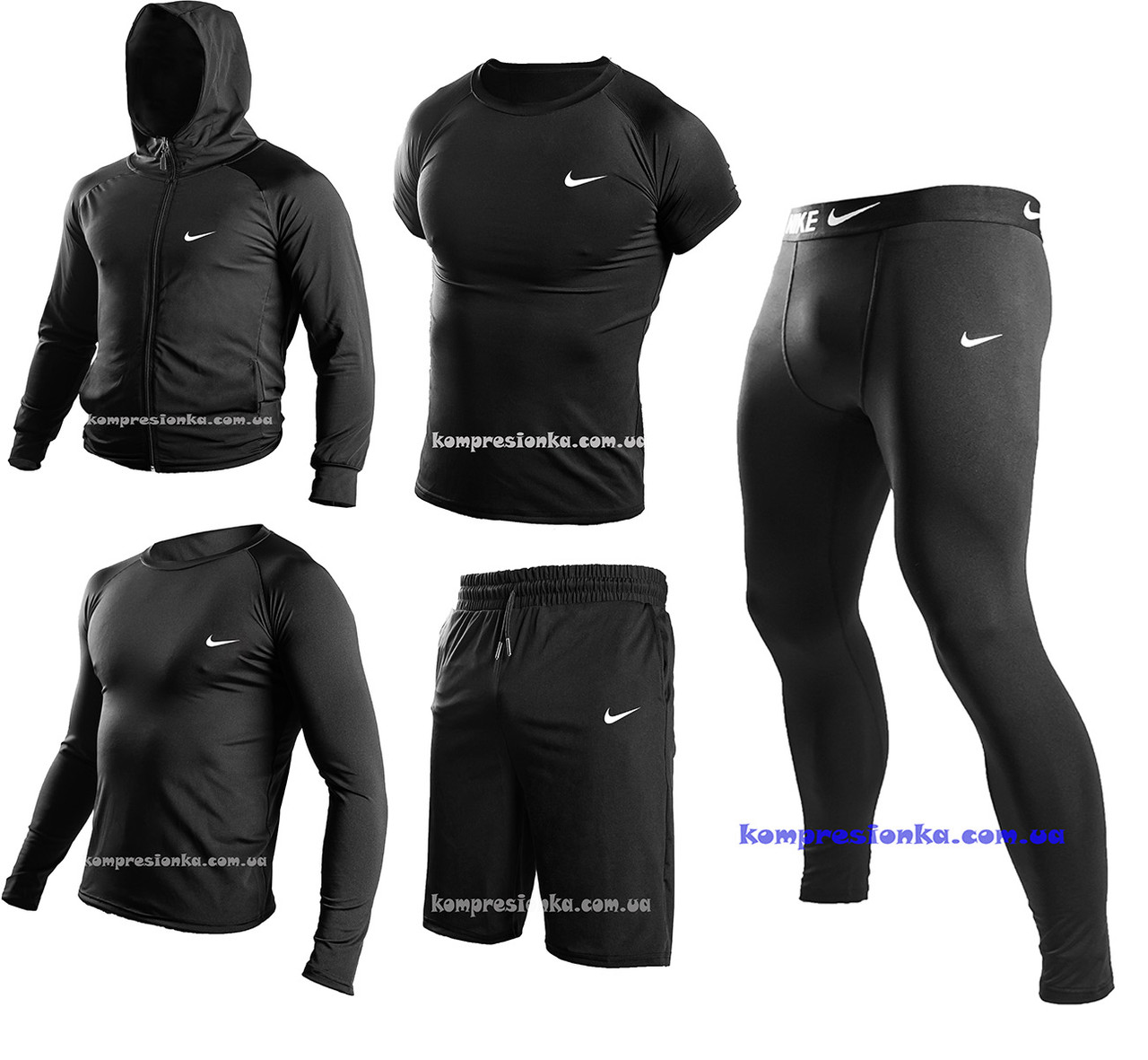 Компрессионная спортивная одежда NIKE 5в1 стиль 2023\одежда для занятия спортом\ размер М-ХХЛ - фото 1 - id-p1883079251