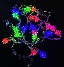 Гирлянда електрична LED 20шт. 3,5м. Зірки об'ємні мультиколір RJ-15