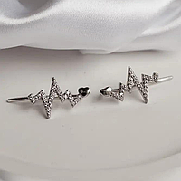 Модные серебряные серьги клаймберы - оригинальные серьги из серебра 925 пробы