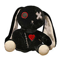 Плюшевий кролик для дітей, іграшка в стилі готичного року, іграшка кролика для Хеллоуїна Чорний