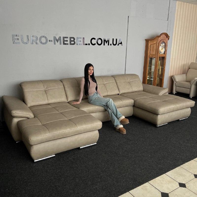 Новий диван шкіряний п-подібний