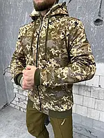 Армейская зимняя куртка SoftShell пиксель, военная зимняя куртка на овчине пиксель куртка на овчине SoftShell