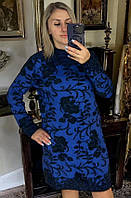 Женское синее платье 48-52 размер