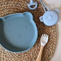 Детская силиконовая тарелка на присоске для первого прикорма "Мишка"