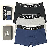 Мужское нижнее белье 3шт Calvin Klein. Мужские трусы-боксеры в коробочке Кельвин Кляйн. Набор мужских трусов