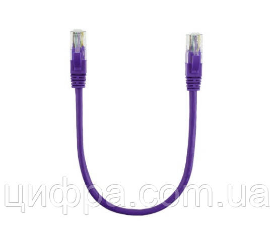 Патч-корд литий UTP Cu RJ45 0,25м фіолетовий, фото 1