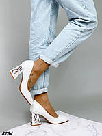 Женские туфли лодочки на высоком каблуке белые экозамша с острым носиком 36