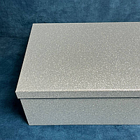Набор прямоугольных коробок 10 шт Серебряные с блестками