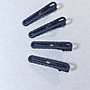 Набір металевих шпильок крокодильчик, чорні, 4 штуки, фото 2