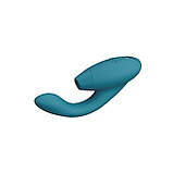 Подвійний вакуумний кліторальний стимулятор Womanizer Duo 2 - Petrol, незалежні мотори - SO8757, фото 4