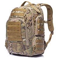 Рюкзак тактический штурмовой военный Мультикам с карманом для шлема YAKEDA 55L Multicam