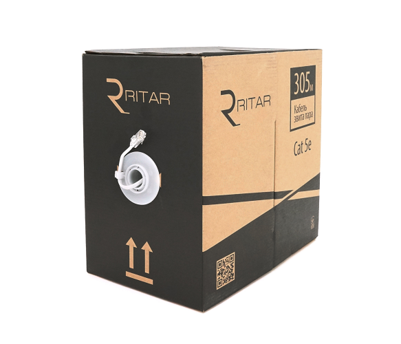 Кабель КПВ UTP 2 * 2 * 0.5 ССА cat 5E для внутр боліт 305 м, Gray