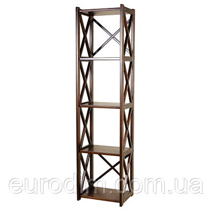 Етажерка дерев'яна (стелаж) Елегія 160*40*30 темний горіх, фото 1