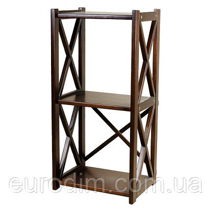 Етажерка дерев'яна (стелаж) Елегія 83*40*30 темний горіх, фото 1